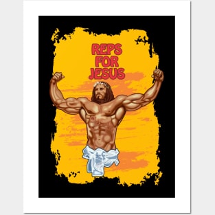 Hallowed be thy gains - Swole Jesus - Jesus is your homie so remember to pray to become swole af! - Golden background Posters and Art